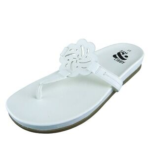 Sam & Libby Women Thong Sandal Shoes Size 11 Medium White Synthetic